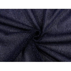Maille douce avec lurex - Bleu fonçé (1 Mètre)