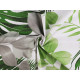 Cotton fabric / canvas, leaves - White (1 Meter)
