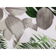 Cotton fabric / canvas, leaves - White (1 Meter)