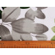 Cotton fabric / canvas, leaves - White (1 Meter)
