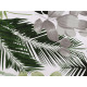 Cotton fabric / canvas, leaves - White (1 Meter)