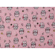 Reinforced crumpled polyester fabric, creased 3d effect, cats - Light pink (1 Meter) Reinforced crumpled polyester fabric, creased 3d effect, cats - Light pink (1 Meter)