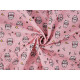 Reinforced crumpled polyester fabric, creased 3d effect, cats - Light pink (1 Meter) Reinforced crumpled polyester fabric, creased 3d effect, cats - Light pink (1 Meter)