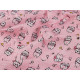 Reinforced crumpled polyester fabric, creased 3d effect, cats - Light pink (1 Meter) Reinforced crumpled polyester fabric, creased 3d effect, cats - Light pink (1 Meter)