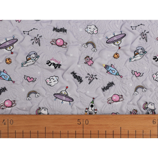 Reinforced crumpled polyester fabric, creased 3d effect, universe - Lightgrey (1 Meter) Reinforced crumpled polyester fabric, creased 3d effect, universe - Lightgrey (1 Meter)