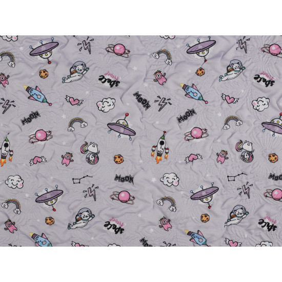 Reinforced crumpled polyester fabric, creased 3d effect, universe - Lightgrey (1 Meter) Reinforced crumpled polyester fabric, creased 3d effect, universe - Lightgrey (1 Meter)