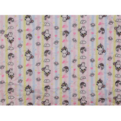 Reinforced crumpled polyester fabric, creased 3d effect, unicorn - Pale pink (1 Meter)