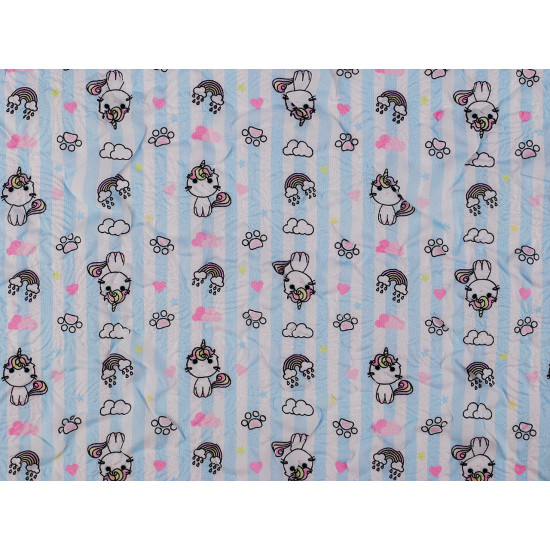 Reinforced crumpled polyester fabric, creased 3d effect, unicorn - Pale pink (1 Meter) Reinforced crumpled polyester fabric, creased 3d effect, unicorn - Pale pink (1 Meter)