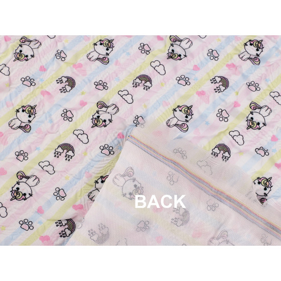 Reinforced crumpled polyester fabric, creased 3d effect, unicorn - Pale pink (1 Meter) Reinforced crumpled polyester fabric, creased 3d effect, unicorn - Pale pink (1 Meter)