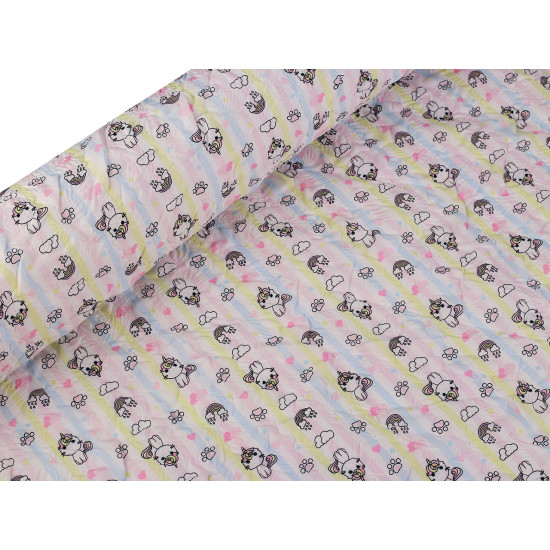 Reinforced crumpled polyester fabric, creased 3d effect, unicorn - Pale pink (1 Meter) Reinforced crumpled polyester fabric, creased 3d effect, unicorn - Pale pink (1 Meter)