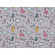 Reinforced crumpled polyester fabric, creased 3d effect, dinosaur - Lightgrey (1 Meter)