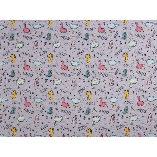 Reinforced crumpled polyester fabric, creased 3d effect, dinosaur - Lightgrey (1 Meter)
