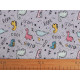 Reinforced crumpled polyester fabric, creased 3d effect, dinosaur - Lightgrey (1 Meter)