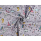 Reinforced crumpled polyester fabric, creased 3d effect, dinosaur - Lightgrey (1 Meter)