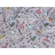 Reinforced crumpled polyester fabric, creased 3d effect, dinosaur - Lightgrey (1 Meter)