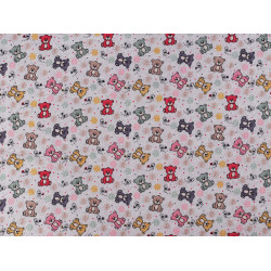 Reinforced crumpled polyester fabric, creased 3d effect, teddy bear - Very light grey (1 Meter)