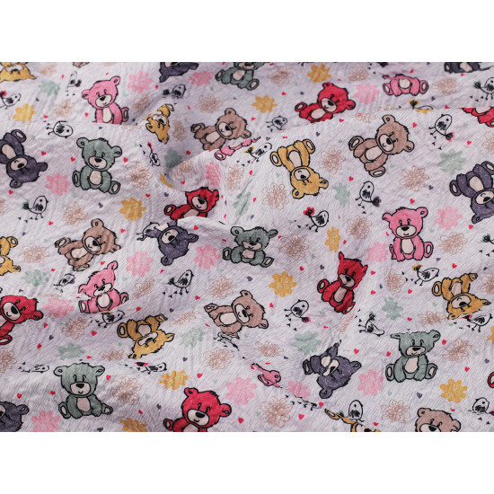 Reinforced crumpled polyester fabric, creased 3d effect, teddy bear - Very light grey (1 Meter) Reinforced crumpled polyester fabric, creased 3d effect, teddy bear - Very light grey (1 Meter)