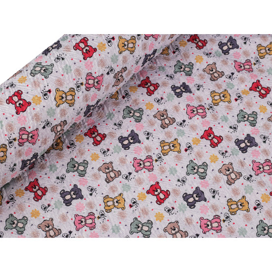Reinforced crumpled polyester fabric, creased 3d effect, teddy bear - Very light grey (1 Meter) Reinforced crumpled polyester fabric, creased 3d effect, teddy bear - Very light grey (1 Meter)