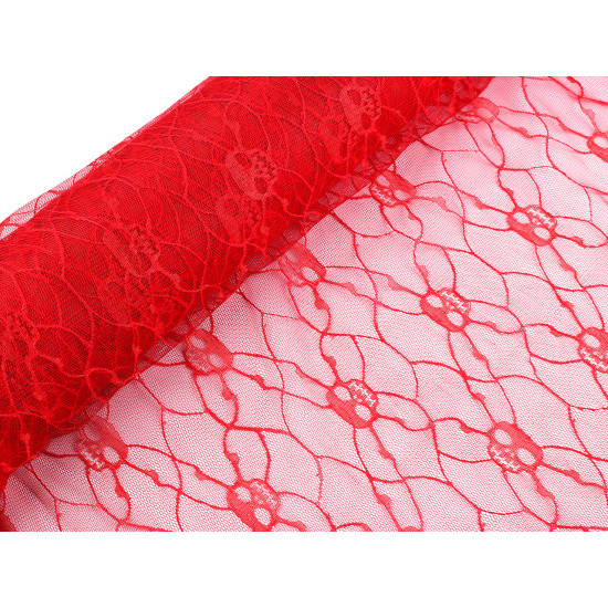 Tulle fabric, skull - Orange (1 Meter)