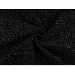 Stofa costume / tweed lucios - Negru (1 Metru)