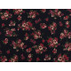 Cotton fabric / canvas with a looser weave, flowers - Blue dark (1 Meter) Cotton fabric / canvas with a looser weave, flowers - Blue dark (1 Meter)