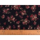 Cotton fabric / canvas with a looser weave, flowers - Blue dark (1 Meter) Cotton fabric / canvas with a looser weave, flowers - Blue dark (1 Meter)