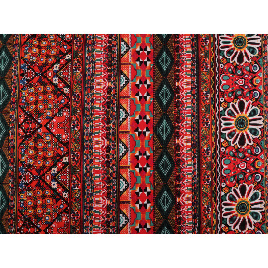 Cotton fabric / canvas with a thinner weave, ethno - Black (10 Meters) Cotton fabric / canvas with a thinner weave, ethno - Black (10 Meters)