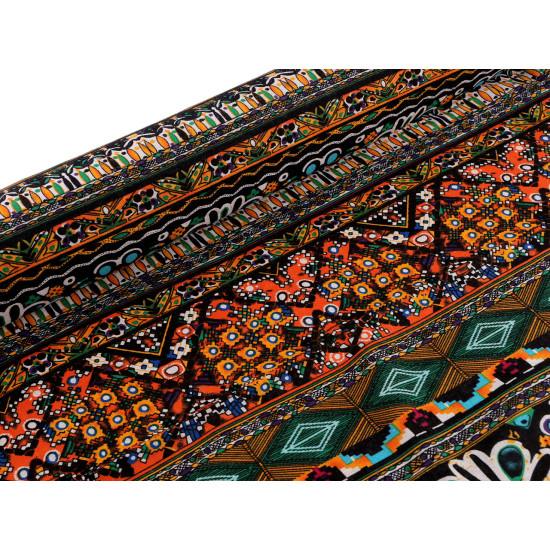 Cotton fabric / canvas with a thinner weave, ethno - Black (10 Meters) Cotton fabric / canvas with a thinner weave, ethno - Black (10 Meters)