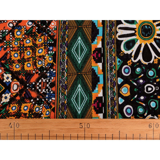 Cotton fabric / canvas with a thinner weave, ethno - Black (10 Meters) Cotton fabric / canvas with a thinner weave, ethno - Black (10 Meters)
