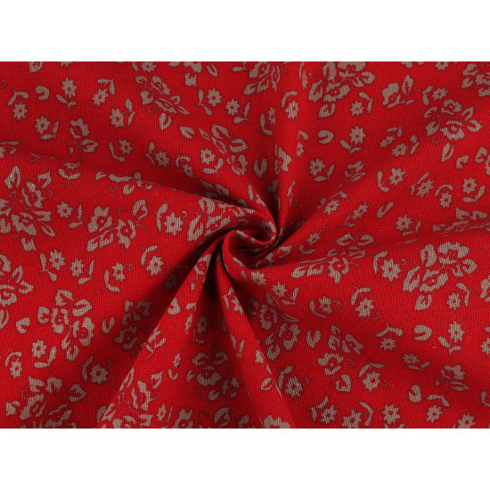 Cotton fabric / canvas with a looser weave, flowers - Red (10 Meters) Cotton fabric / canvas with a looser weave, flowers - Red (10 Meters)