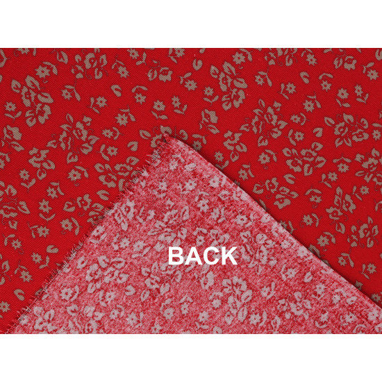 Cotton fabric / canvas with a looser weave, flowers - Red (10 Meters) Cotton fabric / canvas with a looser weave, flowers - Red (10 Meters)