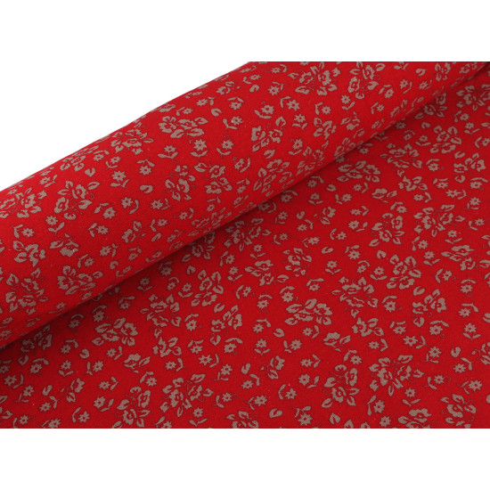 Cotton fabric / canvas with a looser weave, flowers - Red (10 Meters) Cotton fabric / canvas with a looser weave, flowers - Red (10 Meters)