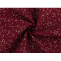 Cotton fabric / canvas with a looser weave, flowers - Pink-purple (1 Meter)