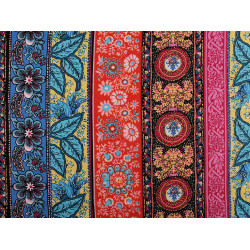 Cotton fabric / canvas with a thinner weave, oriental - Red coral (1 Meter)