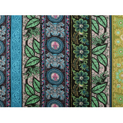 Cotton fabric / canvas with a thinner weave, oriental - Green light (1 Meter)