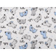 Cotton cloth / muslin fabric, dogs - White (1 Meter)