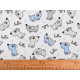 Cotton cloth / muslin fabric, dogs - White (1 Meter)
