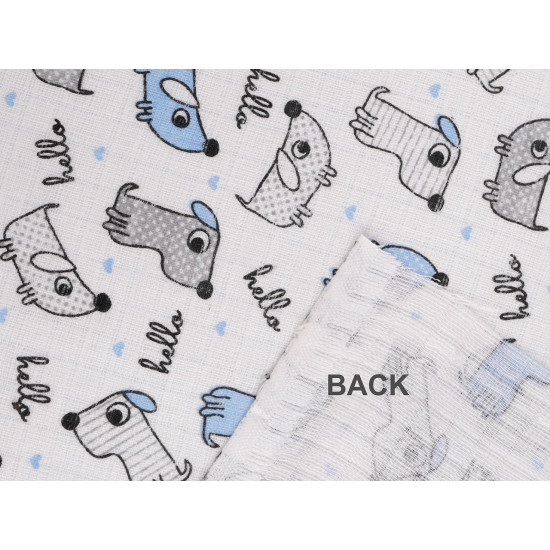 Cotton cloth / muslin fabric, dogs - White (1 Meter)