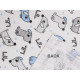 Cotton cloth / muslin fabric, dogs - White (1 Meter)