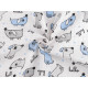 Cotton cloth / muslin fabric, dogs - White (1 Meter)