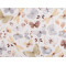 Cotton cloth / muslin fabric, butterflies - Lightbeige (1 Meter)