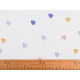 Cotton diaper cloth / muslin, heart - White (1 Meter)