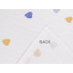 Cotton diaper cloth / muslin, heart - White (1 Meter)