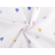 Cotton diaper cloth / muslin, heart - White (1 Meter)