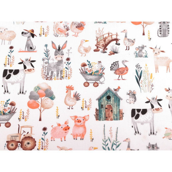 Tissu/toile en coton, animaux de compagnie - Blanc (1 Mètre) Tissu/toile en coton, animaux de compagnie - Blanc (1 Mètre)