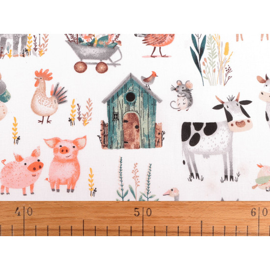Tissu/toile en coton, animaux de compagnie - Blanc (1 Mètre) Tissu/toile en coton, animaux de compagnie - Blanc (1 Mètre)