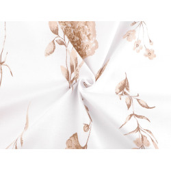 Cotton fabric / canvas meadow flowers - Natural brown (1 Meter)