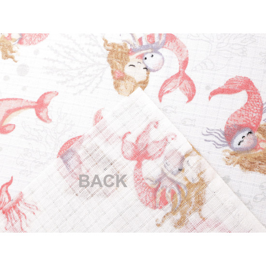 Cotton cloth/muslin fabric, mermaid - White (1 Meter)
