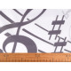 Cotton fabric/canvas, music notes - White (1 Meter)