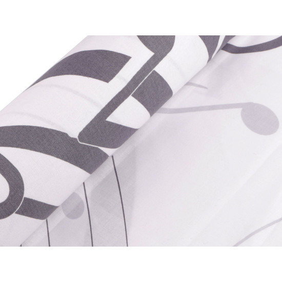 Cotton fabric/canvas, music notes - White (1 Meter)